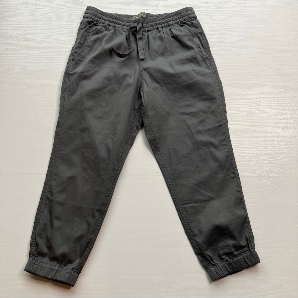 J Crew Point Sur Cotton Jogger Pants‎ Womens 8 Petite Gray Cropped Cuffed New